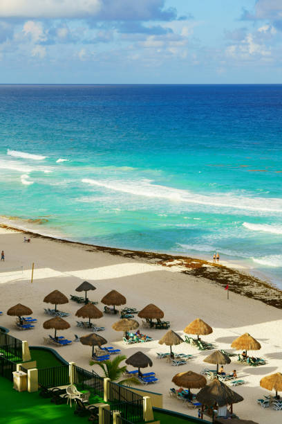 istock Beautiful beach at Cancun Mexico 1132668540