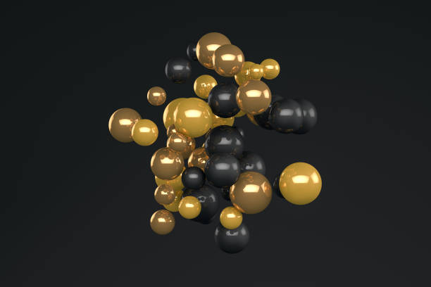istock 3D Abstract Shiny Sphere on black color background 1132676468