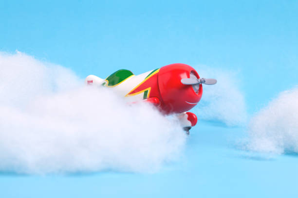 Airplane models Flying in the sky with clouds