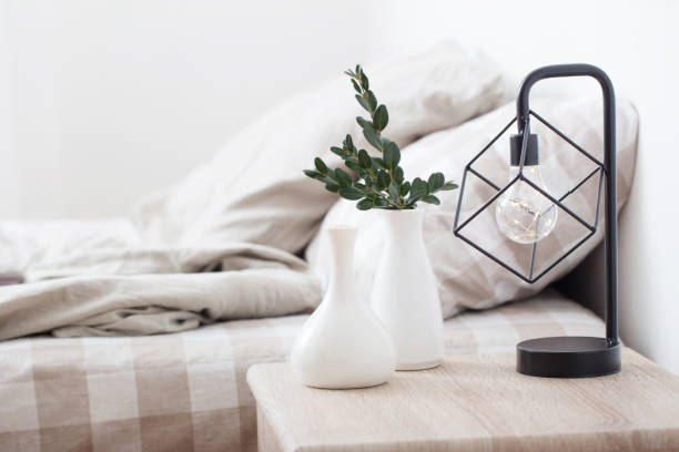istock white vases and lamp in interior bedroom 1132680589