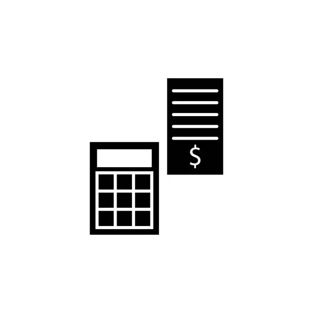 Vector illustration of Ecommerce, accounting, calculator, check icon. Element of internet commerce icon. Premium quality graphic design icon. Signs and symbols collection icon for websites, web design