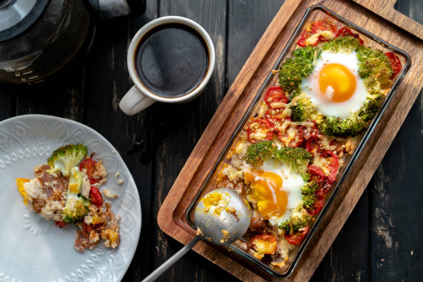 cheese roasted rice with egg, vegetable and Sausage