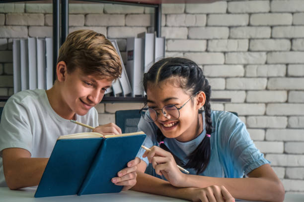istock teenage students doing homework together 1132687007
