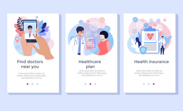 Healthcare and medical service. Healthcare and medical service concept illustration set, perfect for banner, mobile app, landing page medical clinic illustrations stock illustrations