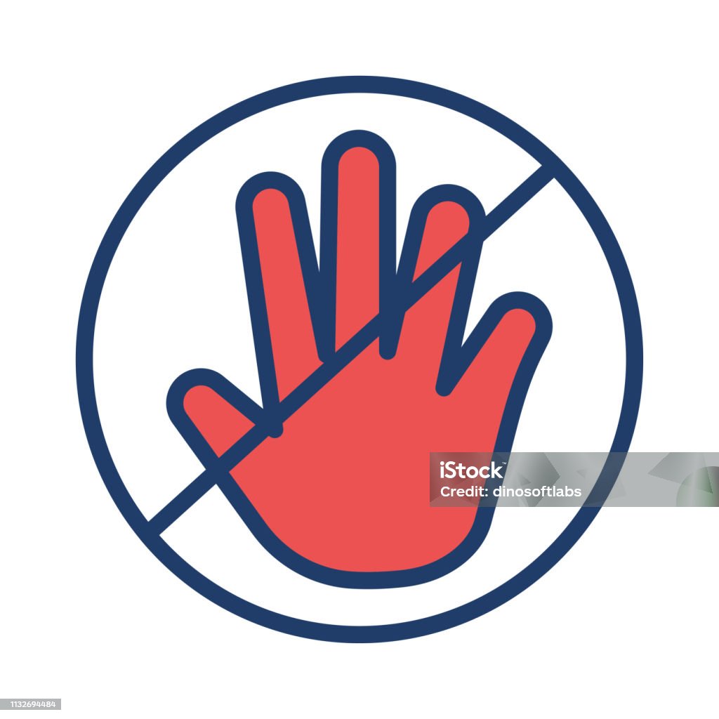 Stop Block Not Allowed Stock Illustration - Download Image Now - Arm ...