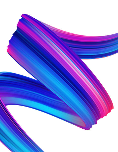 istock Modern colorful flow poster background. Abstract twisted liquid shape of ribbon. Paint brush stroke. 1132697691