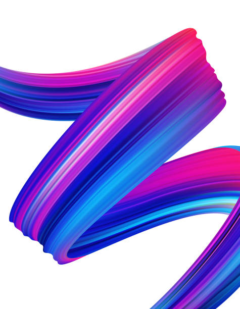 istock Modern colorful flow poster background. Abstract wavy twisted liquid shape of ribbon. Paint brush stroke. 1132697693