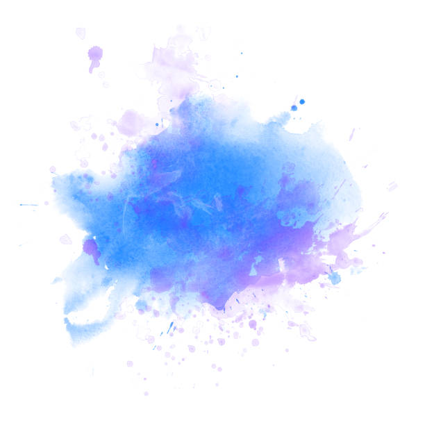 istock Light Blue watercolor splash backround isolated on white 1132704715