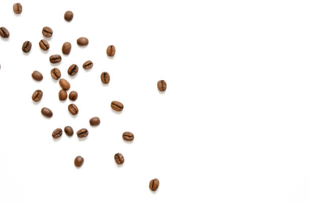 istock Roasted Coffee Beans background texture isolated on white background with copy space for text - Image 1132705318