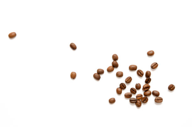 istock Roasted Coffee Beans background texture isolated on white background with copy space for text - Image 1132705326