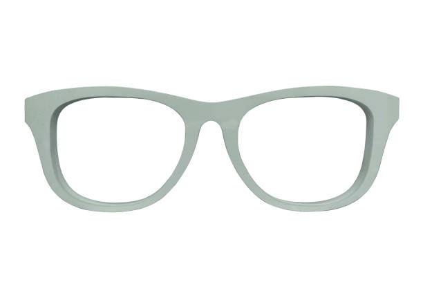 istock Large wooden glasses frame with clipping paths on white background 1132710079