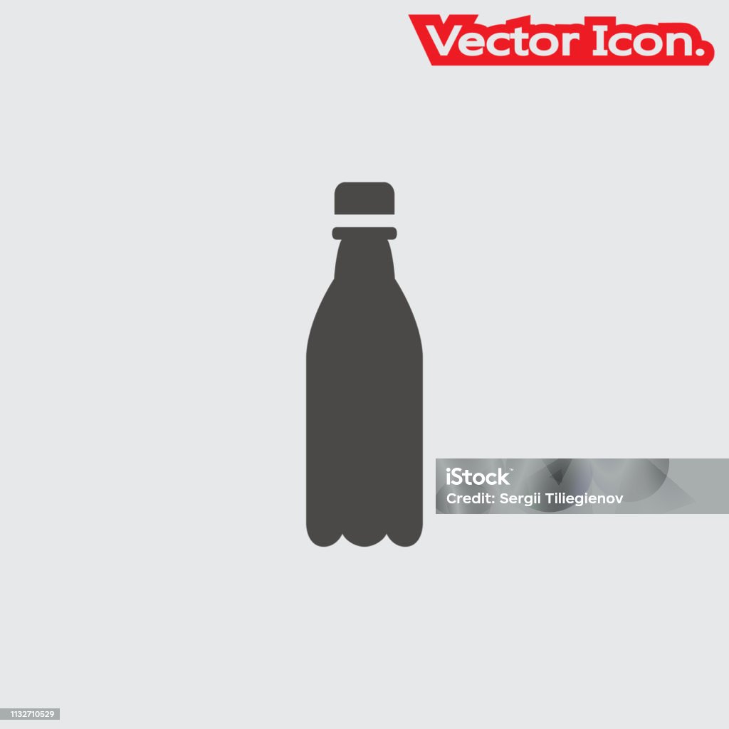Simbol Botol Ikon Botol Plastik Simbol Tanda Terisolasi Dan Gaya Datar Untuk ...