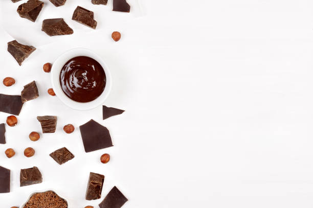 istock Food chocolate background with copy space on white background. 1132710649