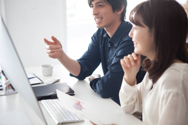 istock A colleague who is online meeting with a smile 1132713384