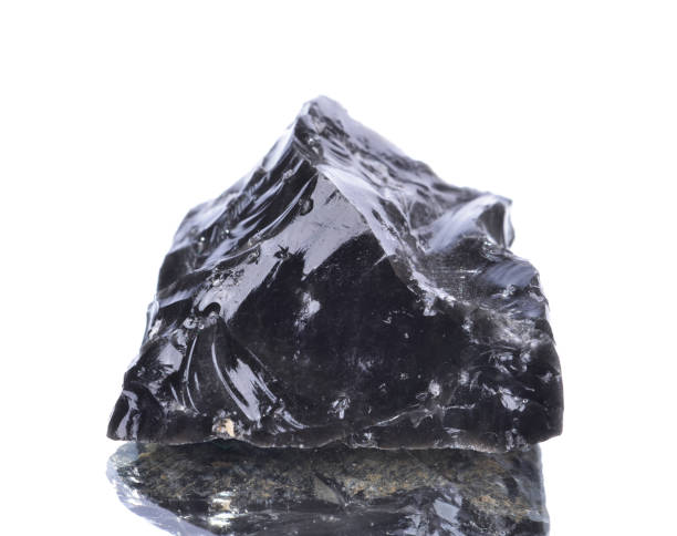 istock macro shooting of natural mineral rock specimen -  obsidian 1132714880