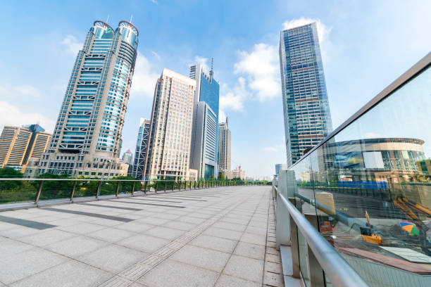 istock The pedestrian pavement under the tall building large building. 1132719581