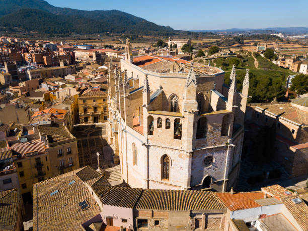 Aerial view of Montblanc city
