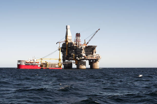 istock Drilling rig and support vessel on offshore area 1132722468