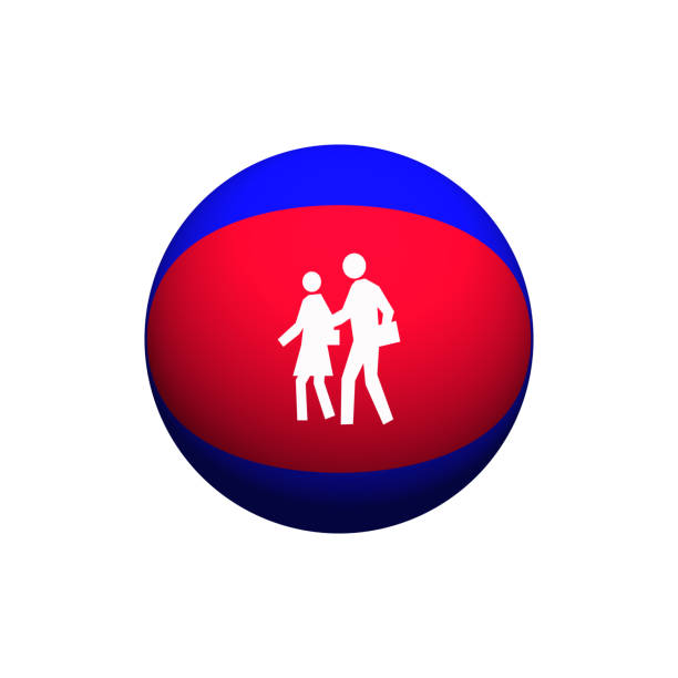 man and woman student ball icon on square internet button
