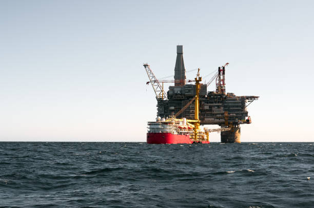 istock Drilling rig and support vessel on offshore area 1132723758