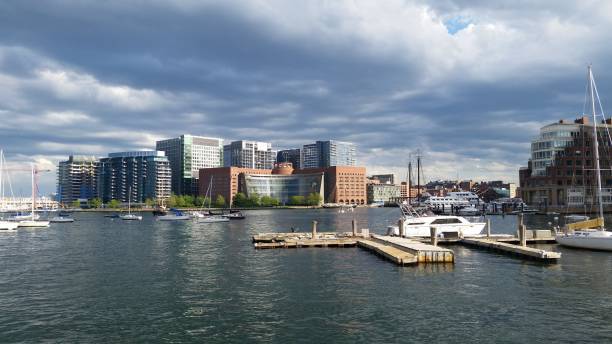 istock Boston harbor cityscape, boats 1132723826