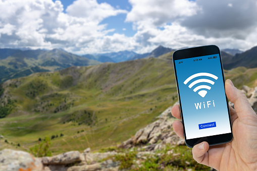Hot spot Wifi at the holiday spot concept - Wireless technology
