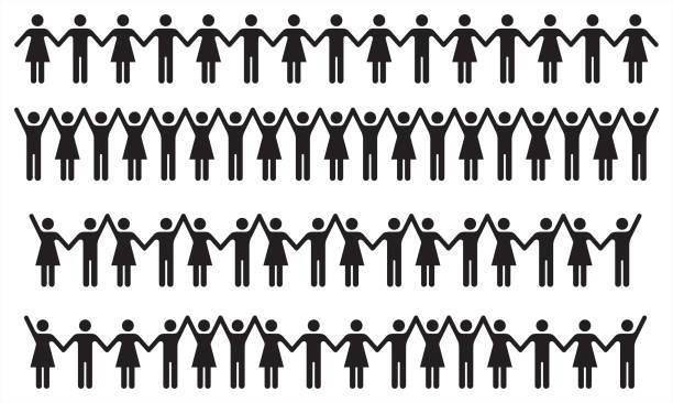 ilustraciones, imágenes clip art, dibujos animados e iconos de stock de conjunto de iconos de personas en blanco y negro – hombre y mujer. - silhouette people dancing the human body