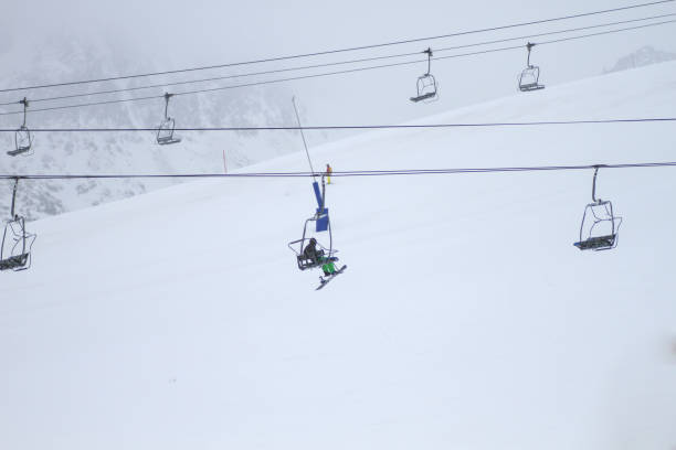 istock Chairlifts on ski area 1132725136