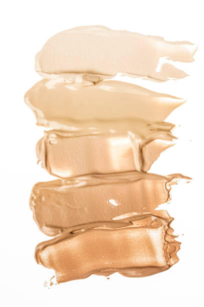 istock Liquid creamy foundation smudged on white background. 1132725321