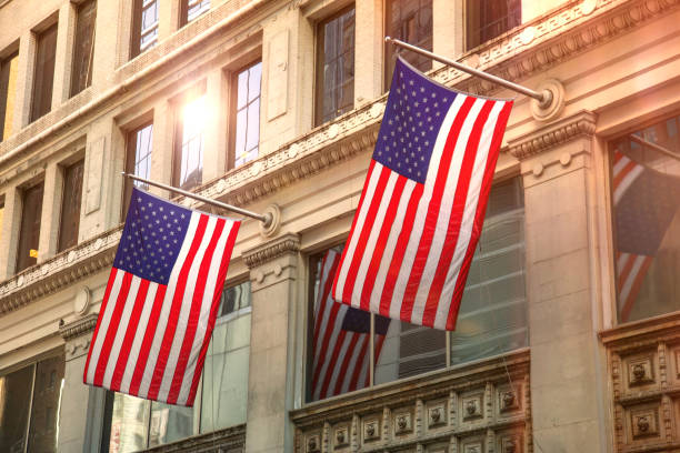 istock American Flag Office Building 1132725537