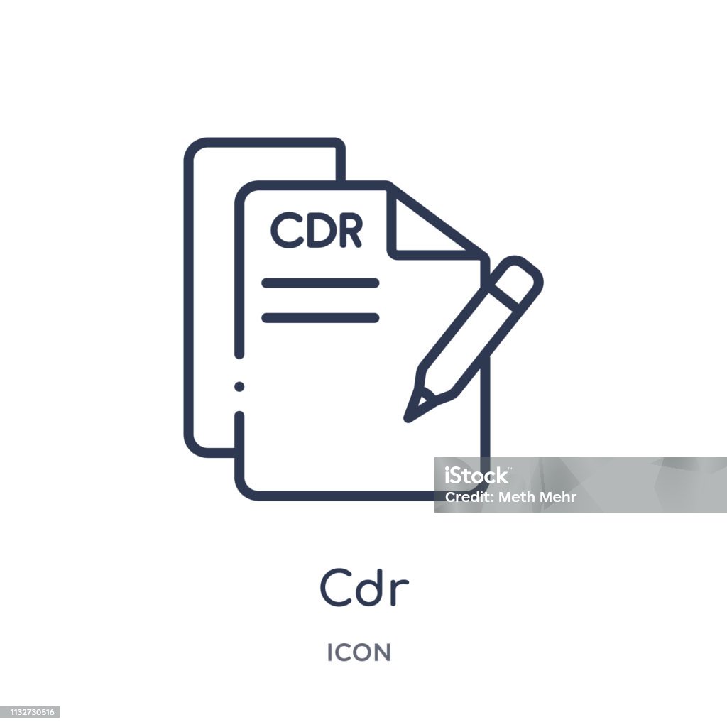 Lineare Cdrsymbol Aus Der Sammlung Der Dateitypen Dünne Linie Cdr