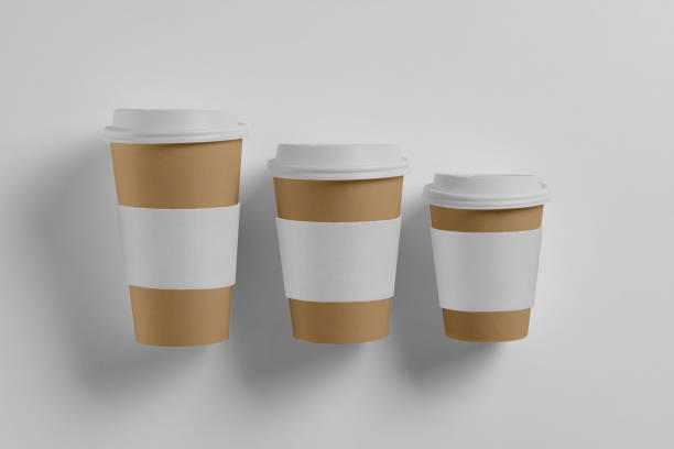istock Paper white coffee cup with white lid and white label isolated on white background 1132731880