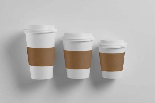 istock Paper white coffee cup with white lid and craft label isolated on white background 1132733031