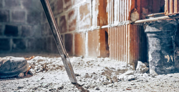 istock Close-up of worker man drilling floor 1132733273