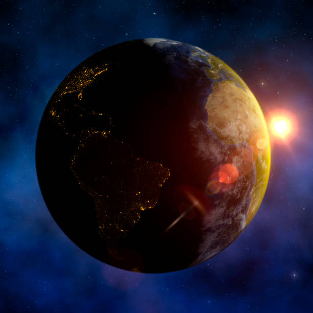 istock Sunrise over Earth from space with galaxy star 1132733574