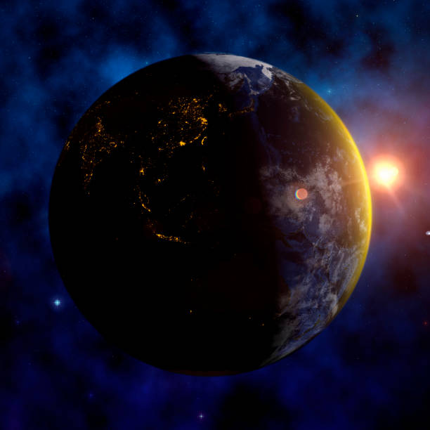 istock Sunrise over Earth from space with galaxy star 1132733649