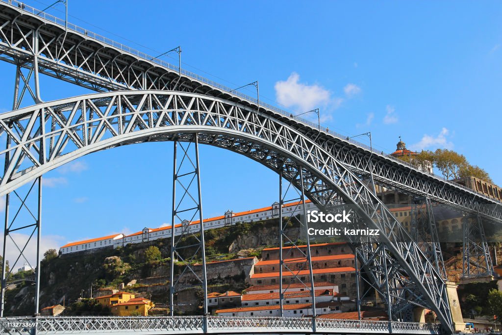 Dom Luis Bridge, Porto, Portugal Dom Luis Metro Bridge (Ponte Luis I) in Porto, Portugal Porto - Portugal Stock Photo