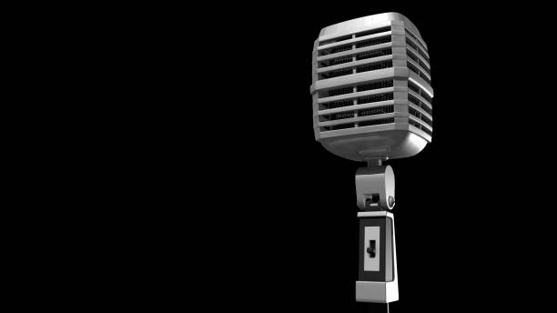 istock Retro microphone on black background,picture have clipping path 1132736648