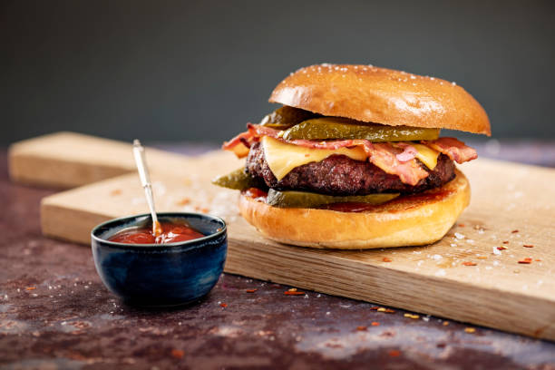 istock Artisan hamburger in a brioche bun. 1132737729