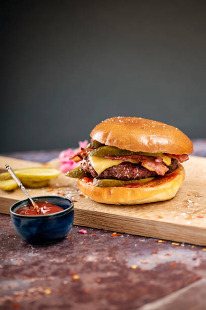 istock Artisan hamburger in a brioche bun. 1132737806