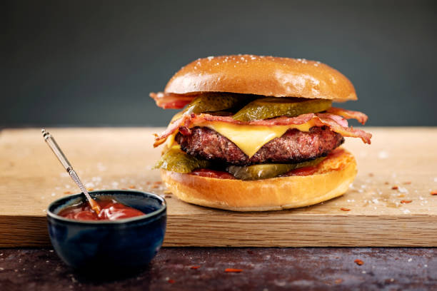 istock Artisan hamburger in a brioche bun. 1132737848