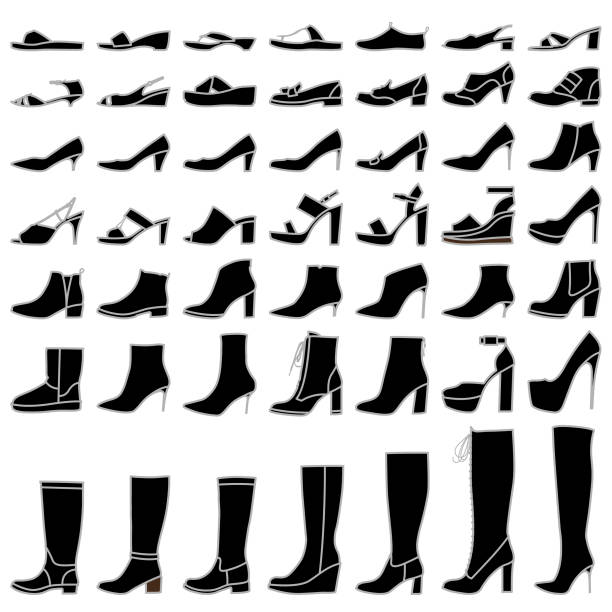 buty damskie silhouett - black piet stock illustrations