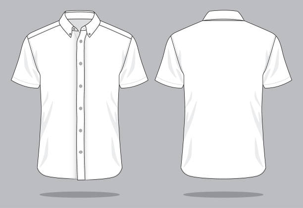ilustraciones, imágenes clip art, dibujos animados e iconos de stock de blanco uniforme camisa vector para plantilla - long sleeved shirt black templates