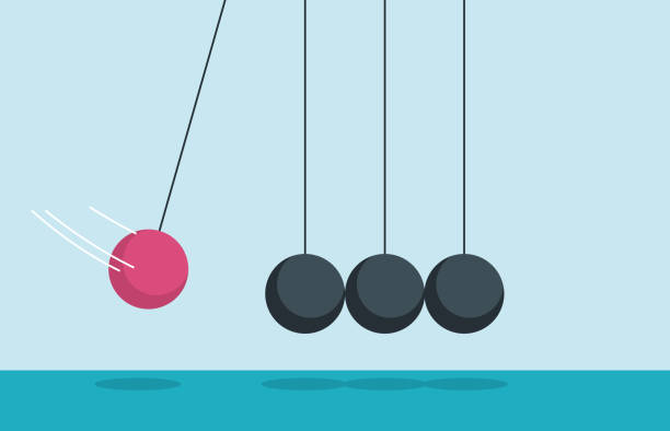 ilustrações de stock, clip art, desenhos animados e ícones de newton's cradle - age contrast