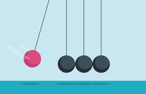 Newton's Cradle illustration and painting impact stock illustrations