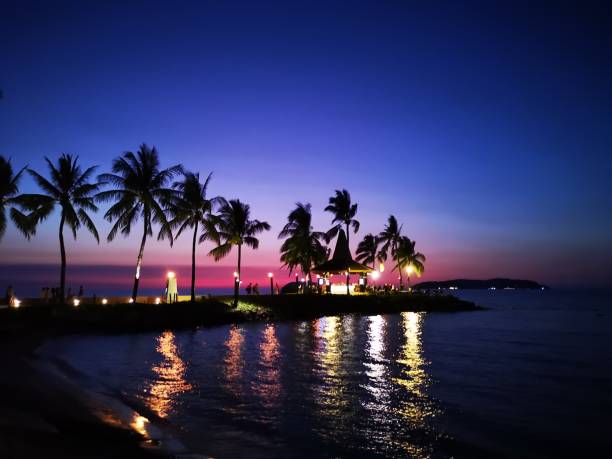 istock Beautiful sunset with colors appearing on the blue sky. 1132752983