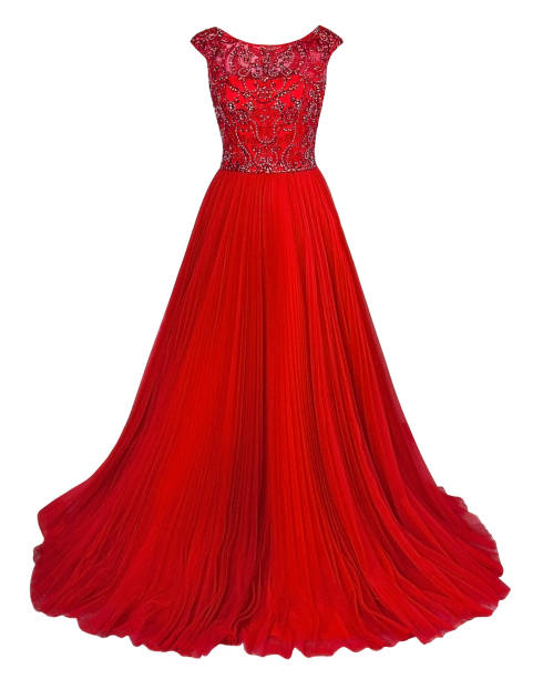 luxury Red dress with crystals luxury Red dress with crystals isolated on white background красота stock pictures, royalty-free photos & images