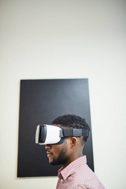 istock Serious African-American in vr glasses 1132754893