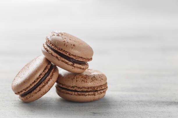 istock Chocolate Macaroons Close up, French Pastry Cookies 1132757786