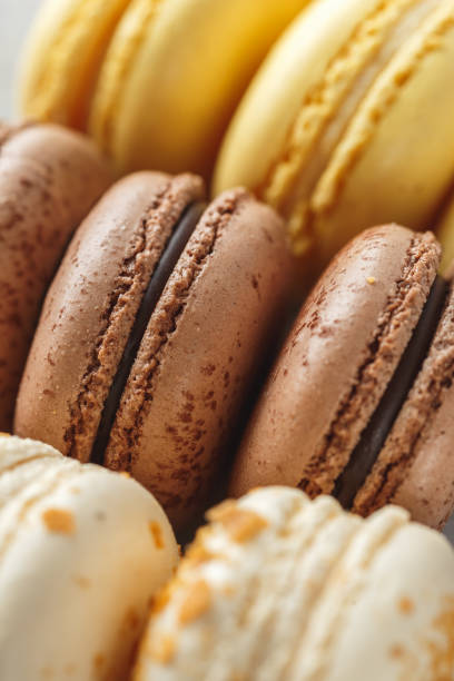 istock Close up image of pastel colored macaroons 1132758508